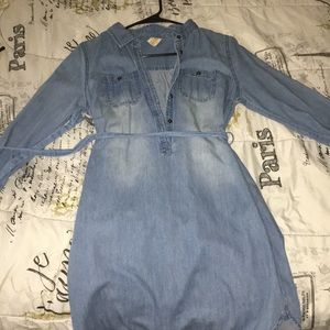 Faded Glory Blue Long Sleeved Dress